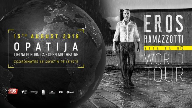 Ulaznice za EROS RAMAZZOTTI, 15.08.2019 u 21:00 u Ljetna pozornica u Opatiji