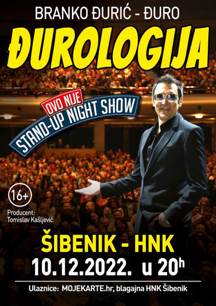 Ulaznice za Đurologija, 10.12.2022 u 20:00 u Hrvatsko narodno kazalište u Šibeniku