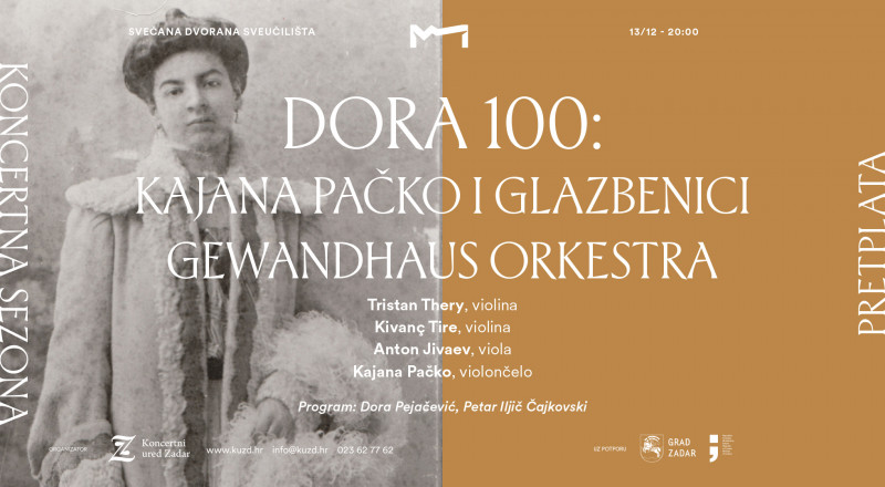 Tickets for Dora 100, 13.12.2023 on the 20:00 at Svečana dvorana Sveučilišta
