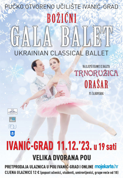 Tickets for Ukrainian Classical Gala Ballet, 11.12.2023 on the 19:00 at Kino dvorana POU