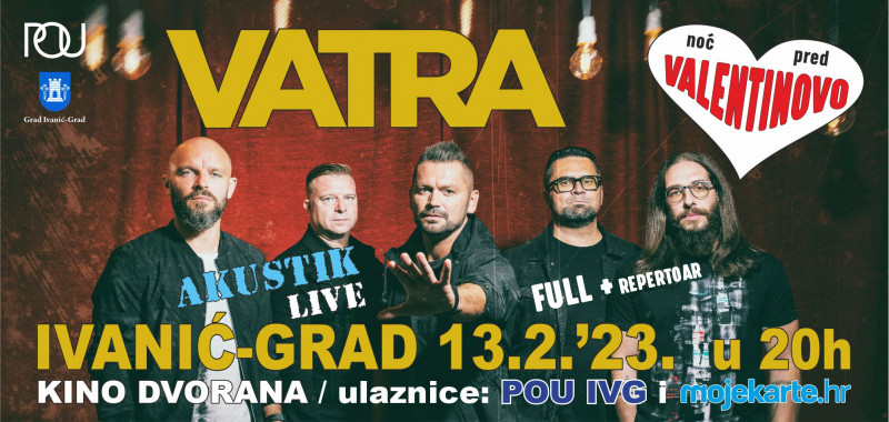 Ulaznice za "Vatra" live acoustic, 13.02.2023 u 20:00 u Kino dvorana POU
